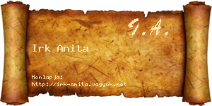 Irk Anita névjegykártya