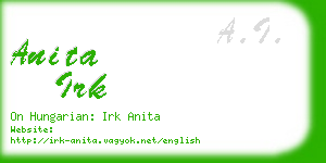 anita irk business card